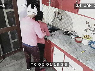 Owner with an increment of maid malodorous with regard to cctv . Blow-job with an increment of bonking with regard to caboose